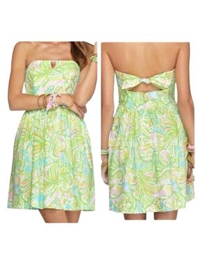 Lilly Pulitzer Richelle Strapless Tie Back Dress in Elephant Ears